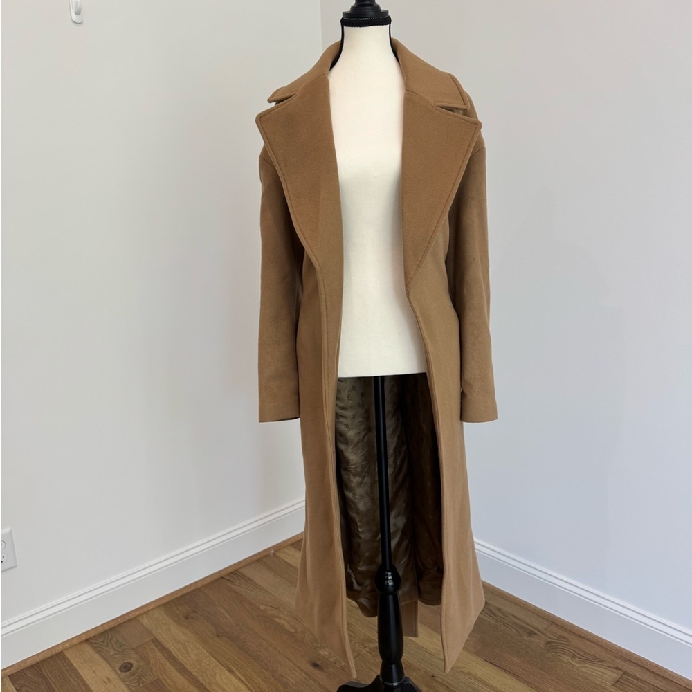 Banana Republic Camel Wool Cashmere Blend Wrap Camel Coat - Picture 4 of 12